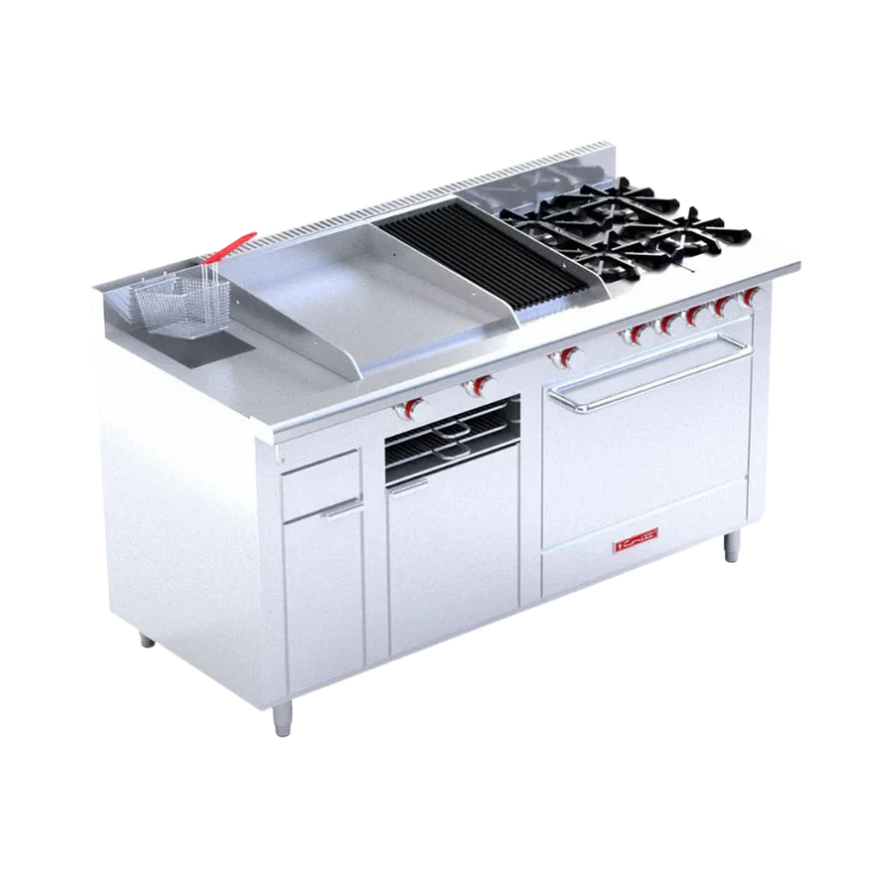 Coriat Estufa 4 Quemadores Asador Plancha Gratinador Freidora y 1 Horno MULTIPLE DE PISO MASTER 16010311