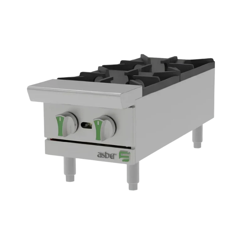 Asber Parrilla gas natural 2 quemadores acero inox AEHP-2-12-EM-NG