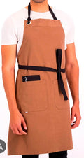 Mandil Mesero Combinado Camel Negro