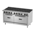 Asber Estufa a gas de 10 fuegos abiertos + 2 Hornos 24" y 36" AER-2-B10-60