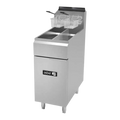 Asber Freidora a gas 2 tinas - 4 quemadores - 25+25 lbs. de capacidad - full inox. AEF-2525-S