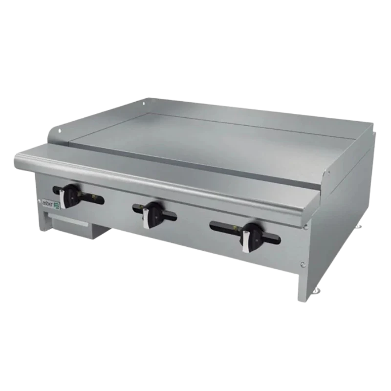 Asber Plancha lisa a gas con placa de 3/4" AEMG-36-H