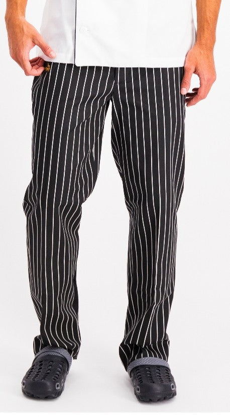 PANTALON CHEF RAYA NEGRA Y BLANCA